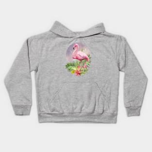 pink flamingo Kids Hoodie